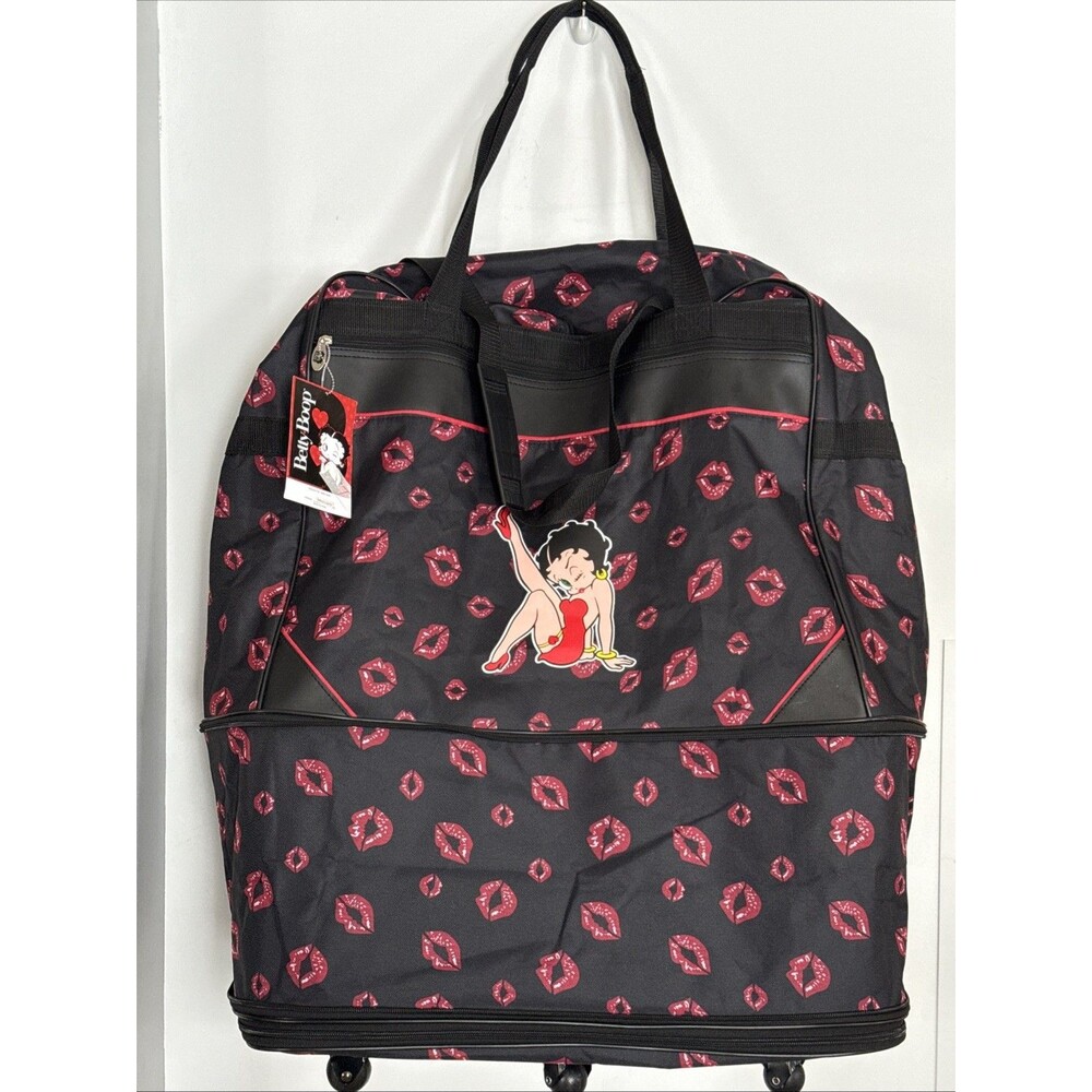 NEW Betty  Boop Wheeled XLExpandable Duffle Bag 37”x 21” Open Gift Travel